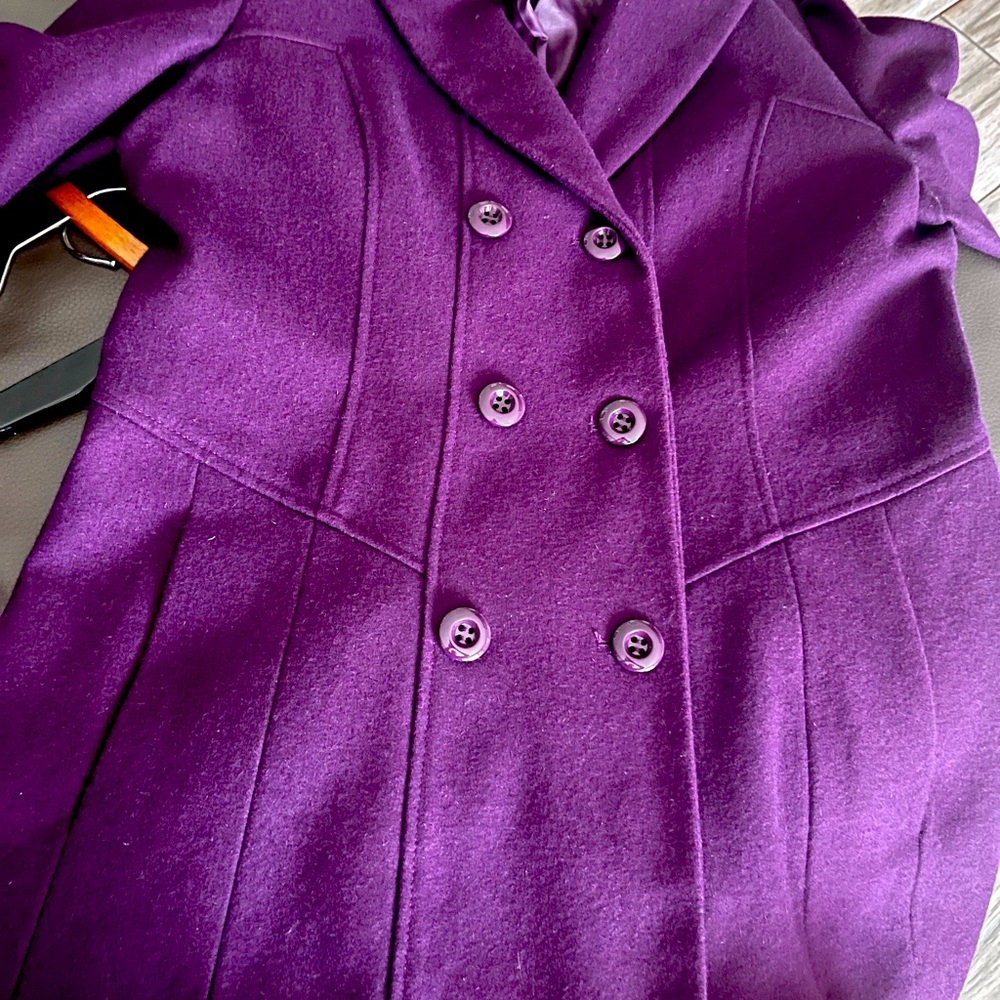Guess Los Angeles Double Breasted Purple Women’s Coat Large
